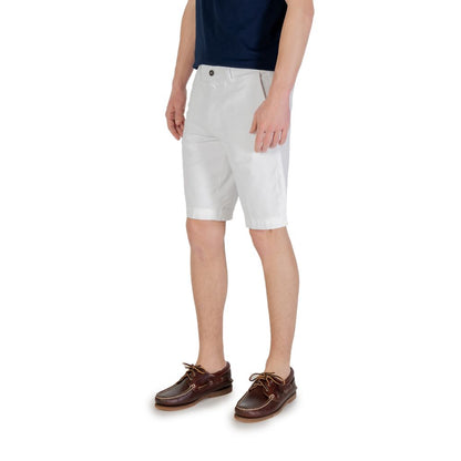 Borghese White Cotton Bermuda Shorts Borghese