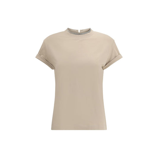 Brunello Cucinelli Beige Elastane T-Shirt
