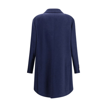 Brunello Cucinelli Blue Cashmere Coat