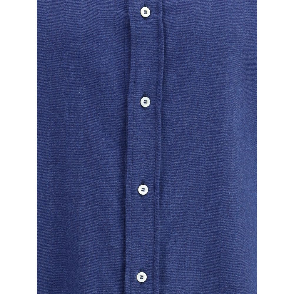 Brunello Cucinelli Blue Cotton Dress Shirt