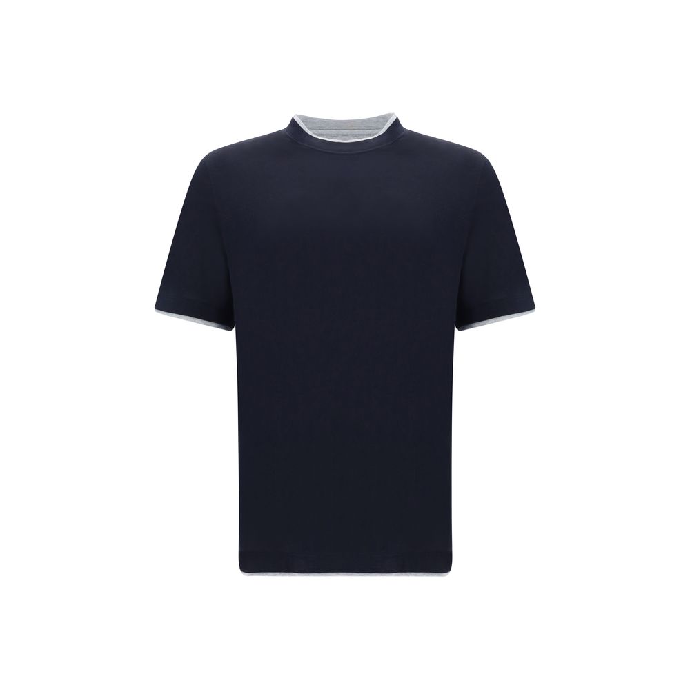 Brunello Cucinelli Blue Cotton T-Shirt