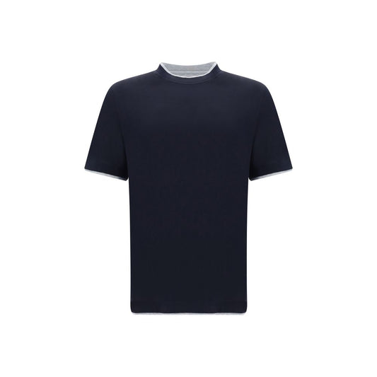 Brunello Cucinelli Blue Cotton T-Shirt Brunello Cucinelli