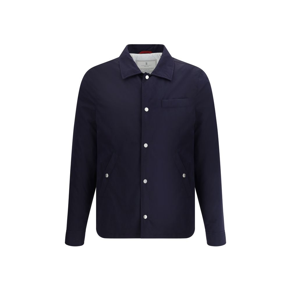 Brunello Cucinelli Blue Nylon Full-Length Jacket