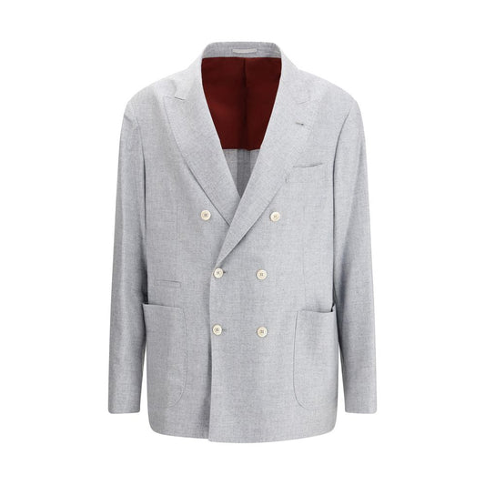 Brunello Cucinelli Gray Wool Blazer Brunello Cucinelli