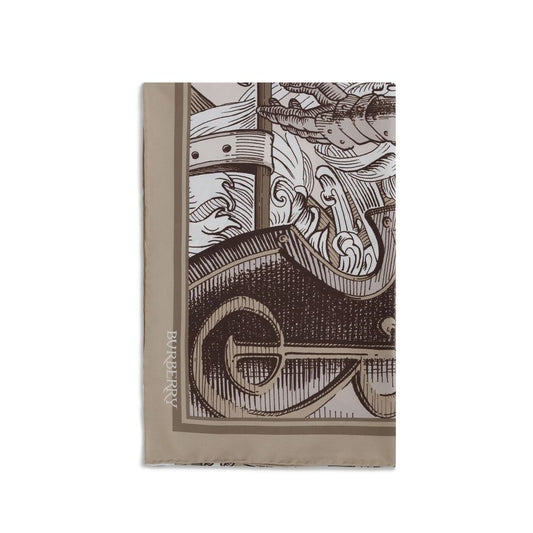 Burberry Beige Silk Scarf Burberry