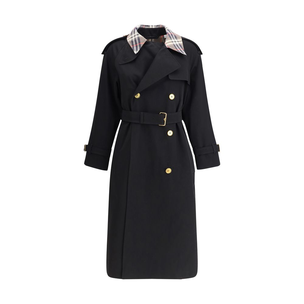 Burberry Black Cotton Coat Burberry