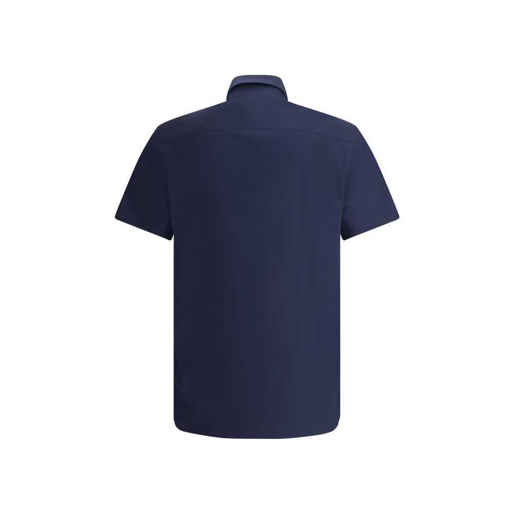 Burberry Blue Cotton Shortsleeve Shirt Burberry