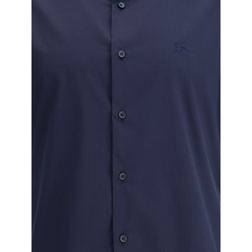 Burberry Blue Cotton Shortsleeve Shirt Burberry