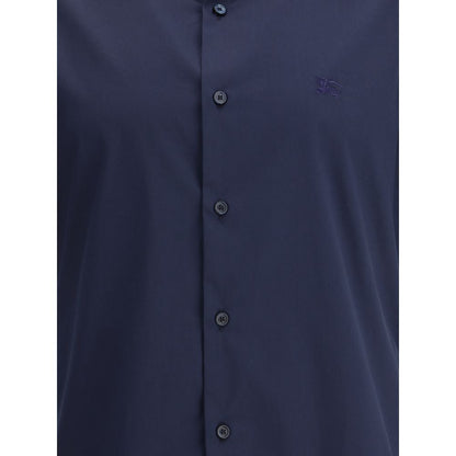 Burberry Blue Cotton Shortsleeve Shirt Burberry