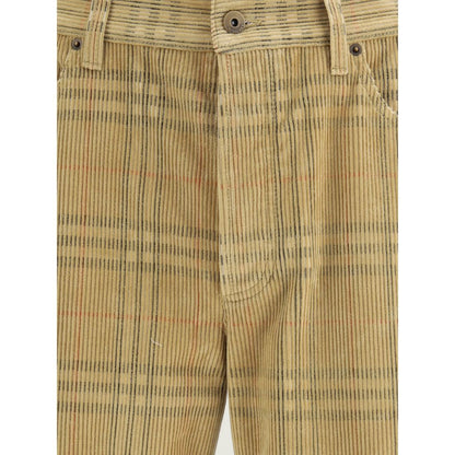 Burberry Brown Cotton Casual Pants Burberry
