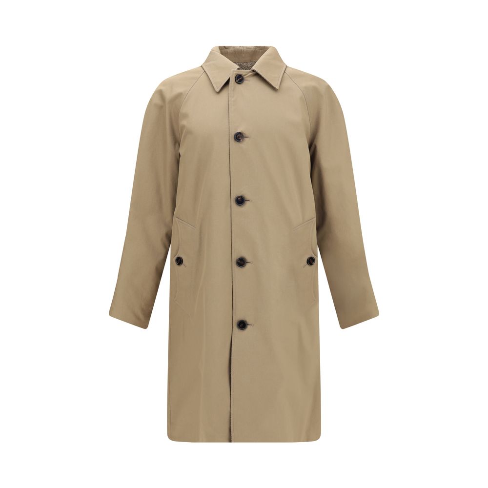 Burberry Brown Cotton Coat Burberry