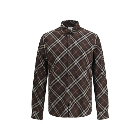 Burberry Brown Cotton Pattern Shirt Burberry
