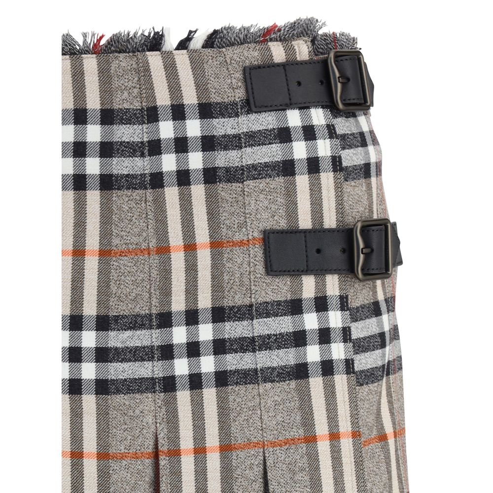 Burberry Gray Wool Mini Skirt