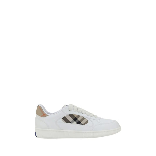 Burberry White Calf Leather Bos Taurus Low Top Sneakers Burberry