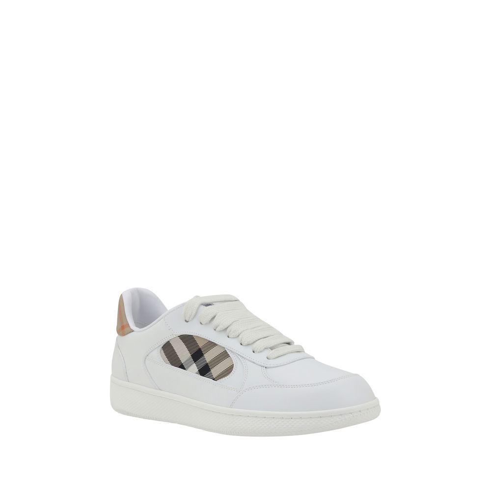Burberry White Calf Leather Bos Taurus Low Top Sneakers Burberry