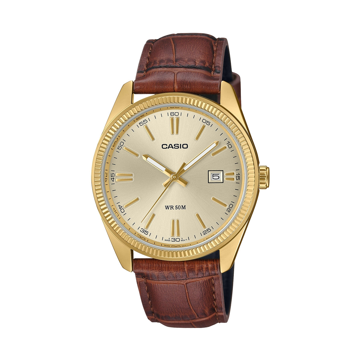 CASIO COLLECTION Mod. DATE GOLD, LEATHER - CHAMPAGNE