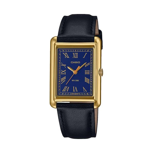 CASIO COLLECTION Mod. LADY TANK. GOLD. LEATHER - BLUE WATCHES