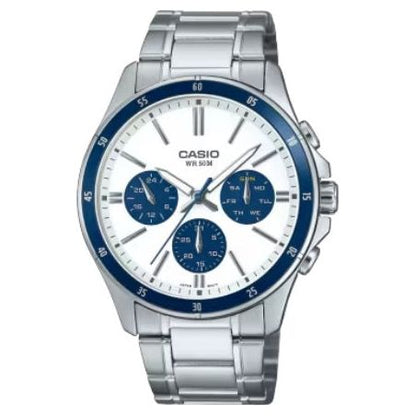CASIO COLLECTION Mod. MULTIFUNCTION CALENDAR - WHITE & BLUE PANDA WATCHES