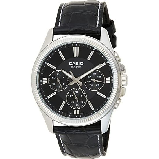 CASIO Mod. DAY DATE MULTIFUNCTION. LEATHER - BLACK