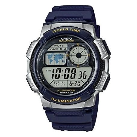 CASIO SPORT Mod. DIVER - WORLD TIME ILLUMINATOR 5 ALARMS. 10 YEARS BATTERY - SILVER