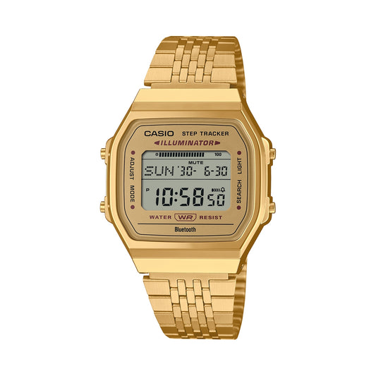 CASIO VINTAGE Mod. BLUETOOTH® SMARTPHONE LINK - GOLD - built-in accelerometer senses body movements + steps counter WATCHES