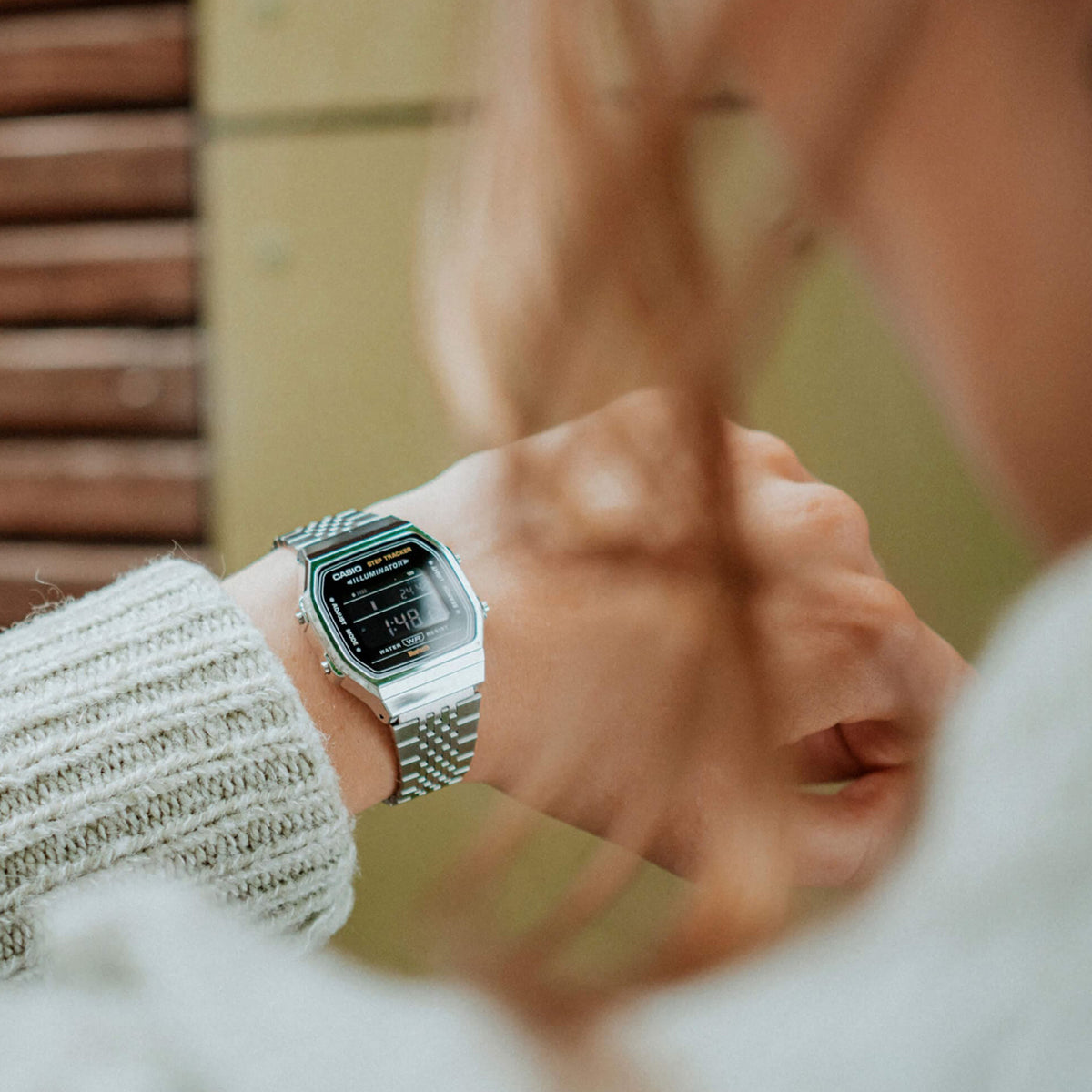 CASIO VINTAGE Mod. BLUETOOTH® SMARTPHONE LINK - SILVER - built-in accelerometer senses body movements + steps counter WATCHES