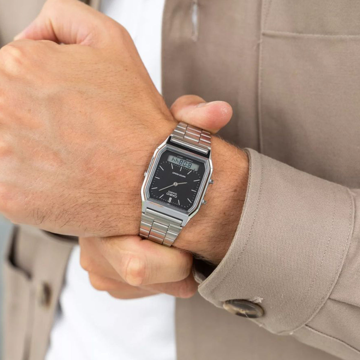 CASIO VINTAGE Mod. EDGY COLLECTION SUNRAY DIAL - BLACK WATCHES