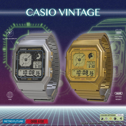 CASIO VINTAGE Mod. RETRO FUTURE EDGY COLLECTION - FULL GOLD WATCHES