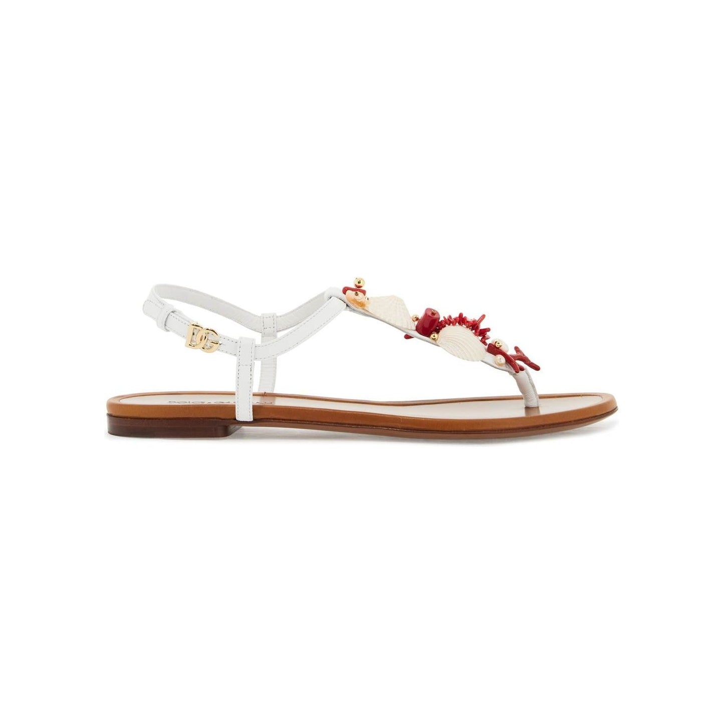 Dolce & Gabbana "nappa flip-flops with coral Sandals Dolce & Gabbana