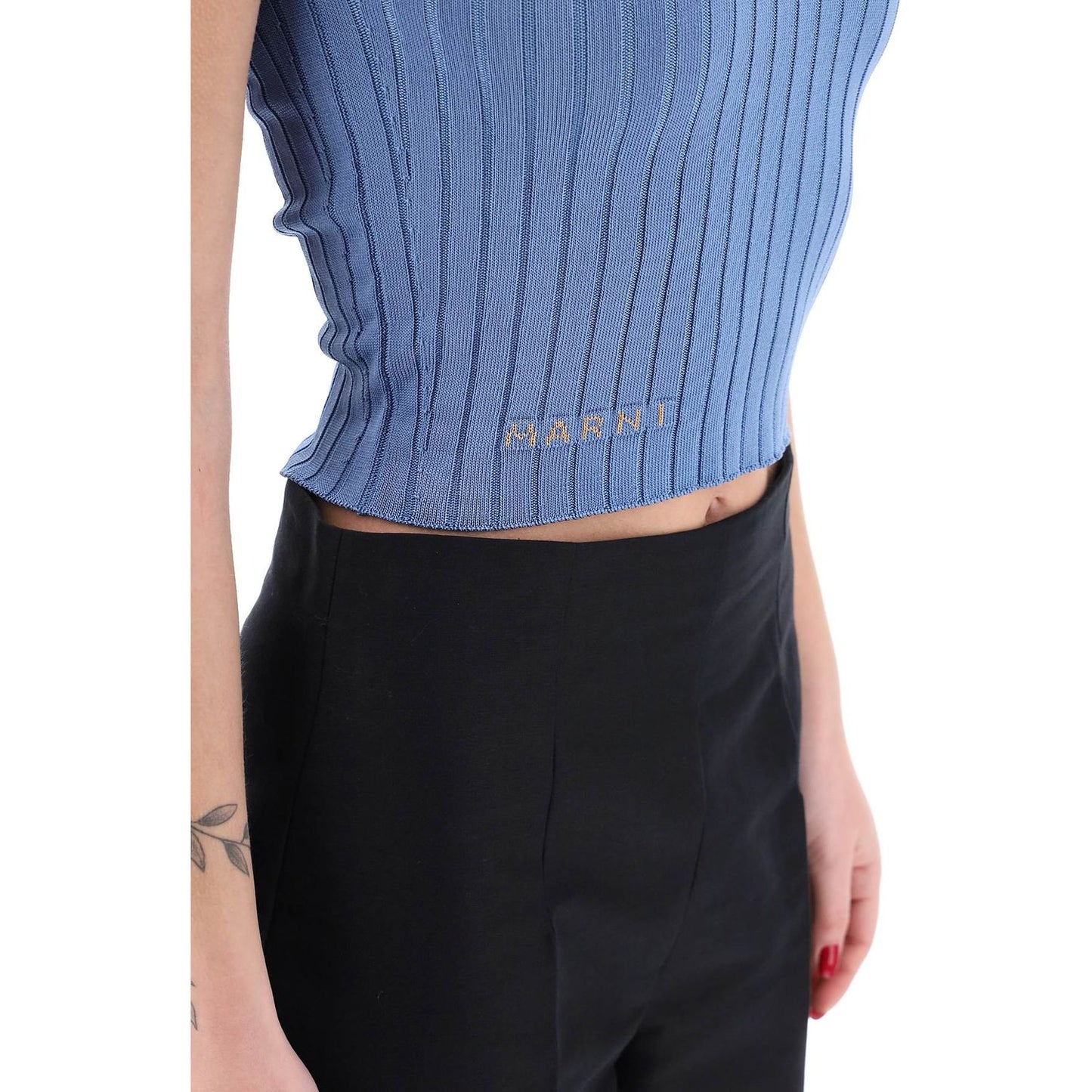 Marni sleeveless ribbed knit top Topwear Marni