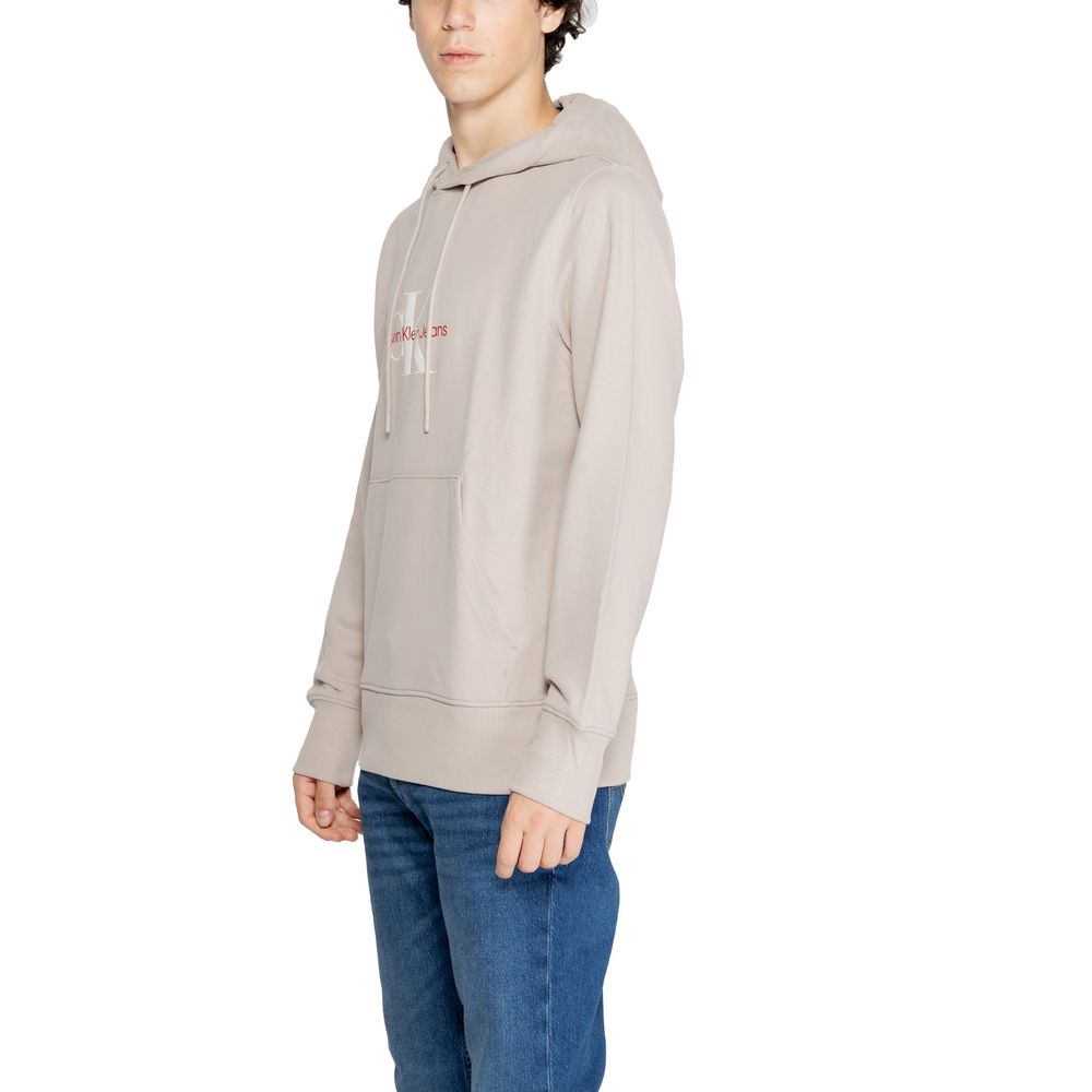 Calvin Klein Jeans Beige Recycled Cotton Hoodie