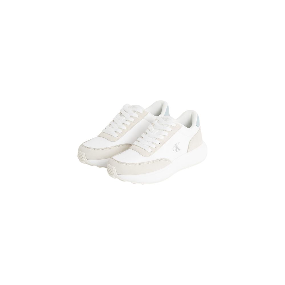 Calvin Klein Jeans Cream Leather Athletic Sneakers