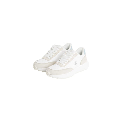 Calvin Klein Jeans Cream Leather Athletic Sneakers