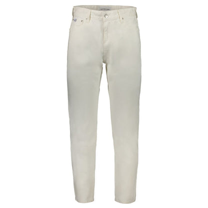 Calvin Klein White Cotton Men Jeans