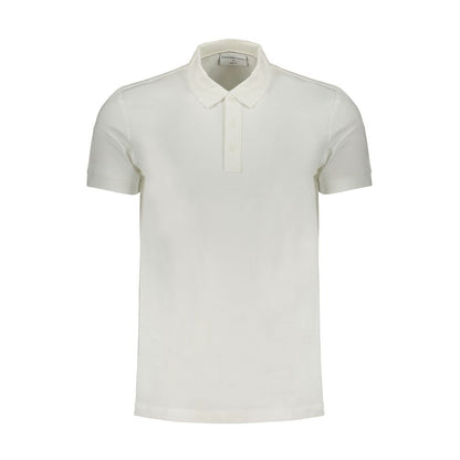 Calvin Klein White Cotton Mens Polo Shirt