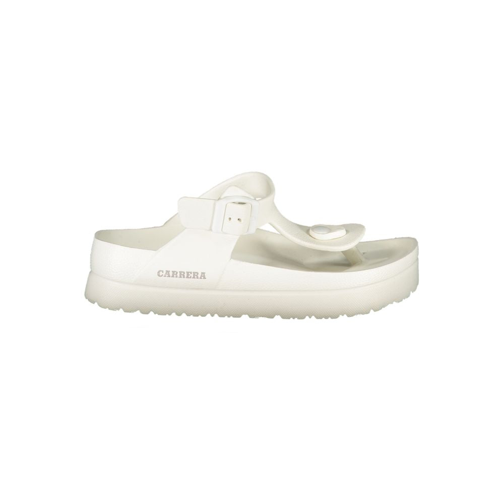 Carrera Bianco Poliuretano Womens Flip Flop with Ankle Buckle