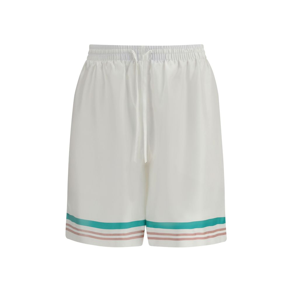 Casablanca White Silk Bermuda Shorts Casablanca