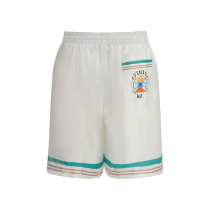 Casablanca White Silk Bermuda Shorts Casablanca