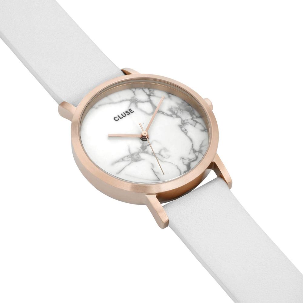 Cluse White Leather Dress Watch