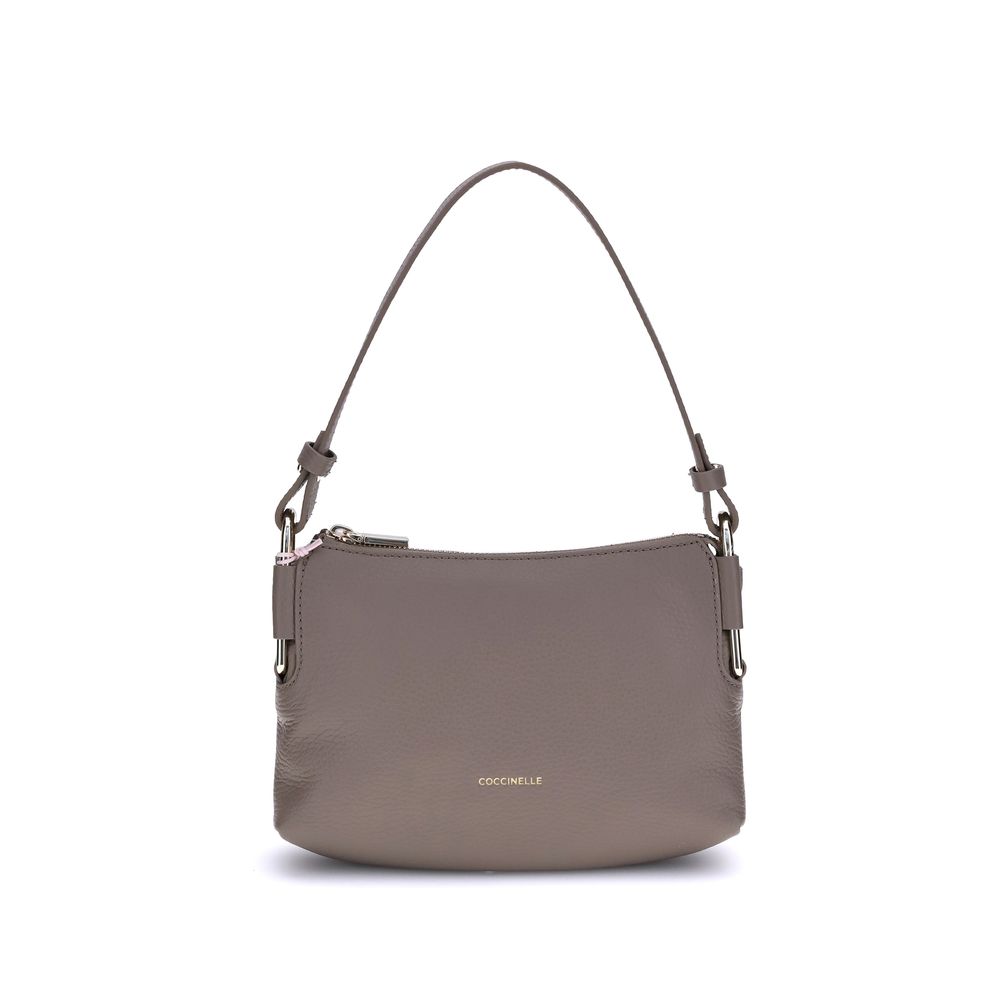 Coccinelle Gray Calf Leather Bos Taurus Shoulder Bag Coccinelle