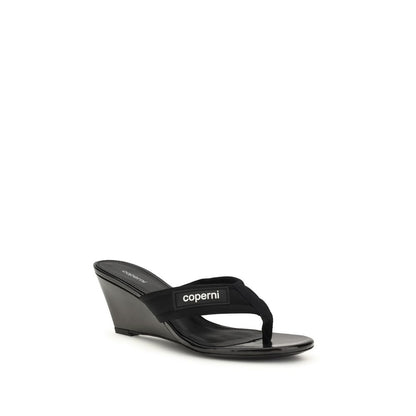 Coperni Black Polyamide Wedge Sandals 1728,72470364320,Black,Coperni,EU37/US7,EU38/US8,EU39/US9,EU40/US10,New with tags,Sandals - Shoes,Shoes,Wedges - Sandals - Shoes,Women