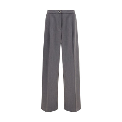 Cruna Gray Polyester Casual Pants Cruna
