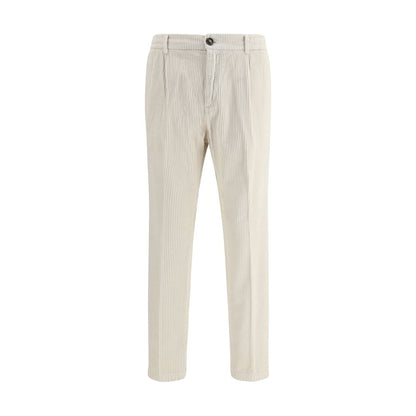 Cruna White Cotton Casual Pants Cruna