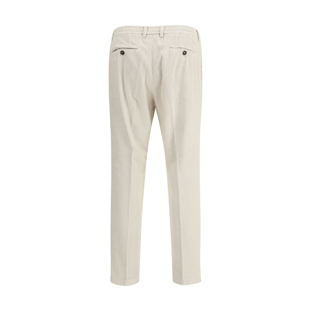 Cruna White Cotton Casual Pants Cruna