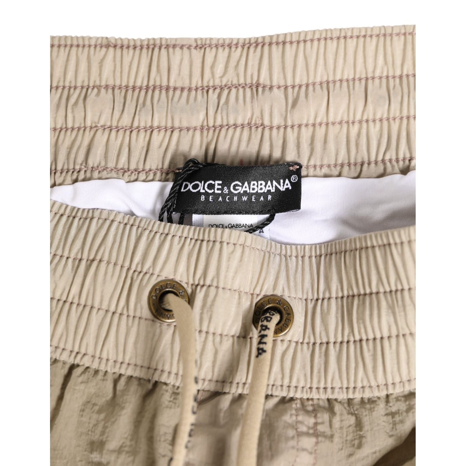 Dolce & Gabbana Beige Nylon Beachwear Men Boxer Short Swimwear