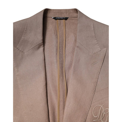 Dolce & Gabbana Beige TAORMINA Single Breasted Coat Blazer