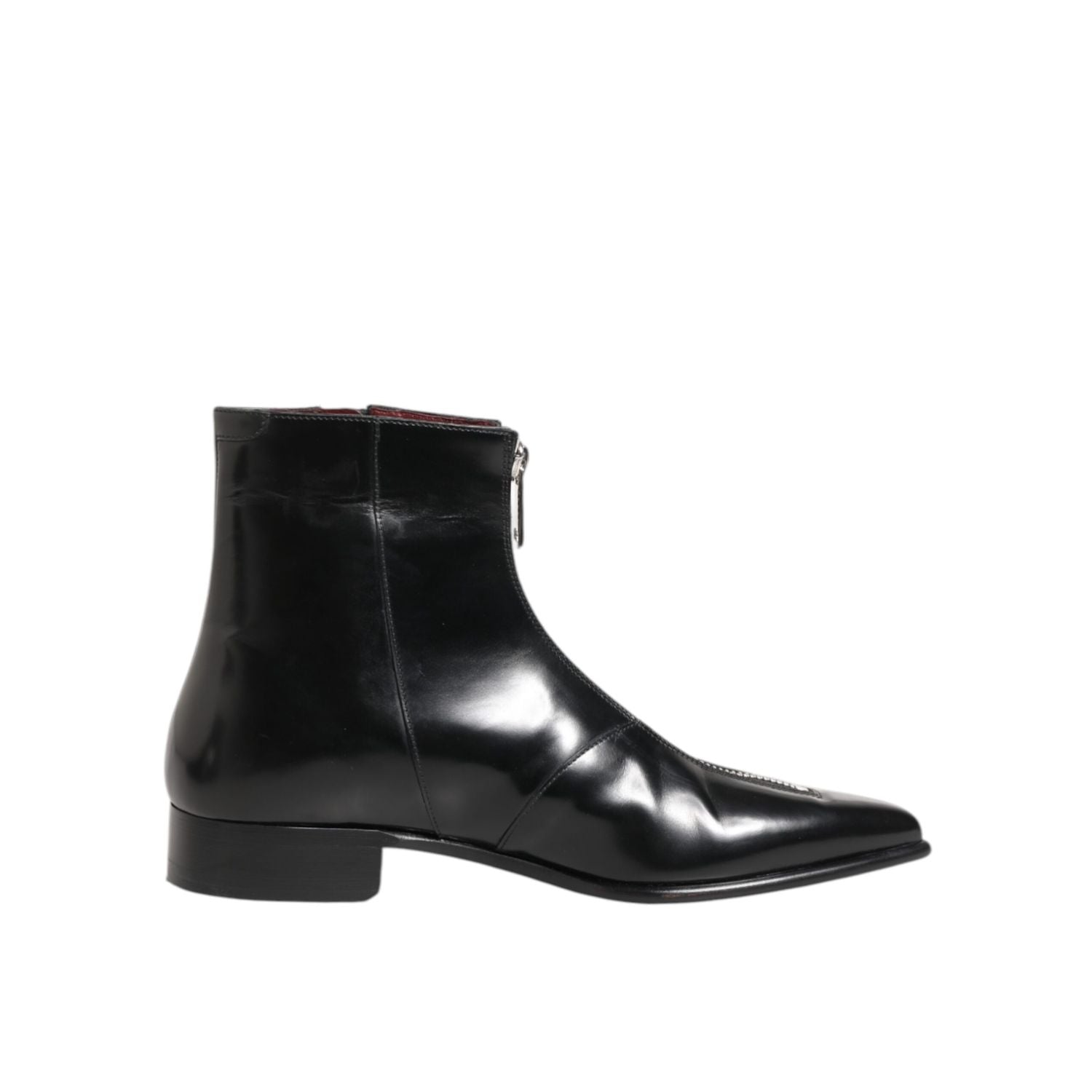 Dolce & Gabbana Black Calfskin Leather Men SHORT Boots Shoes