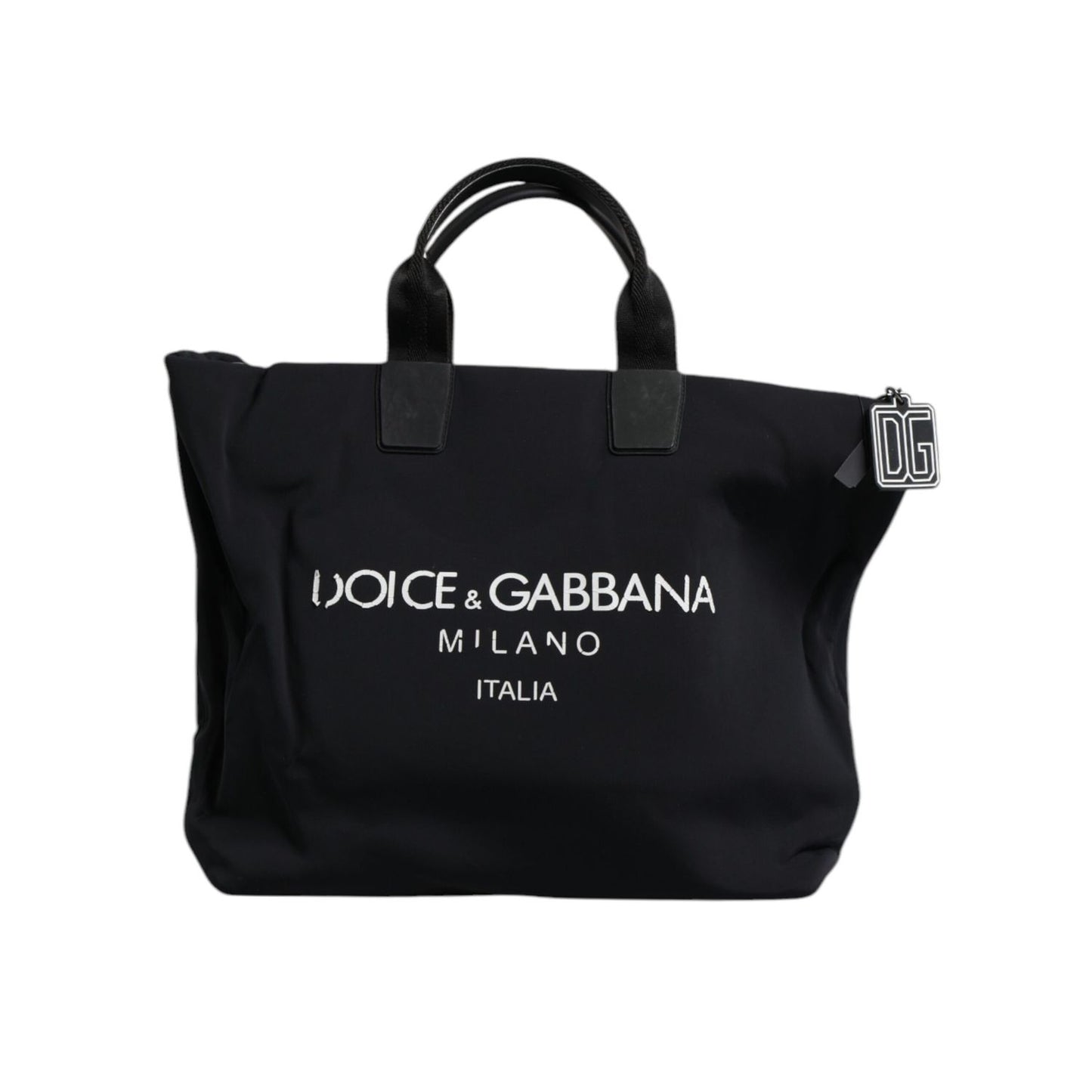 Dolce & Gabbana Black Canvas DG Logo Women Shopping Hand Tote Bag