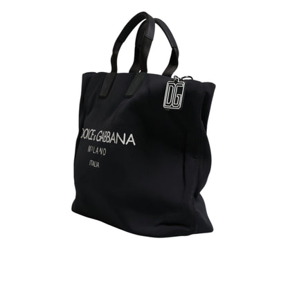 Dolce & Gabbana Black Canvas DG Logo Women Shopping Hand Tote Bag