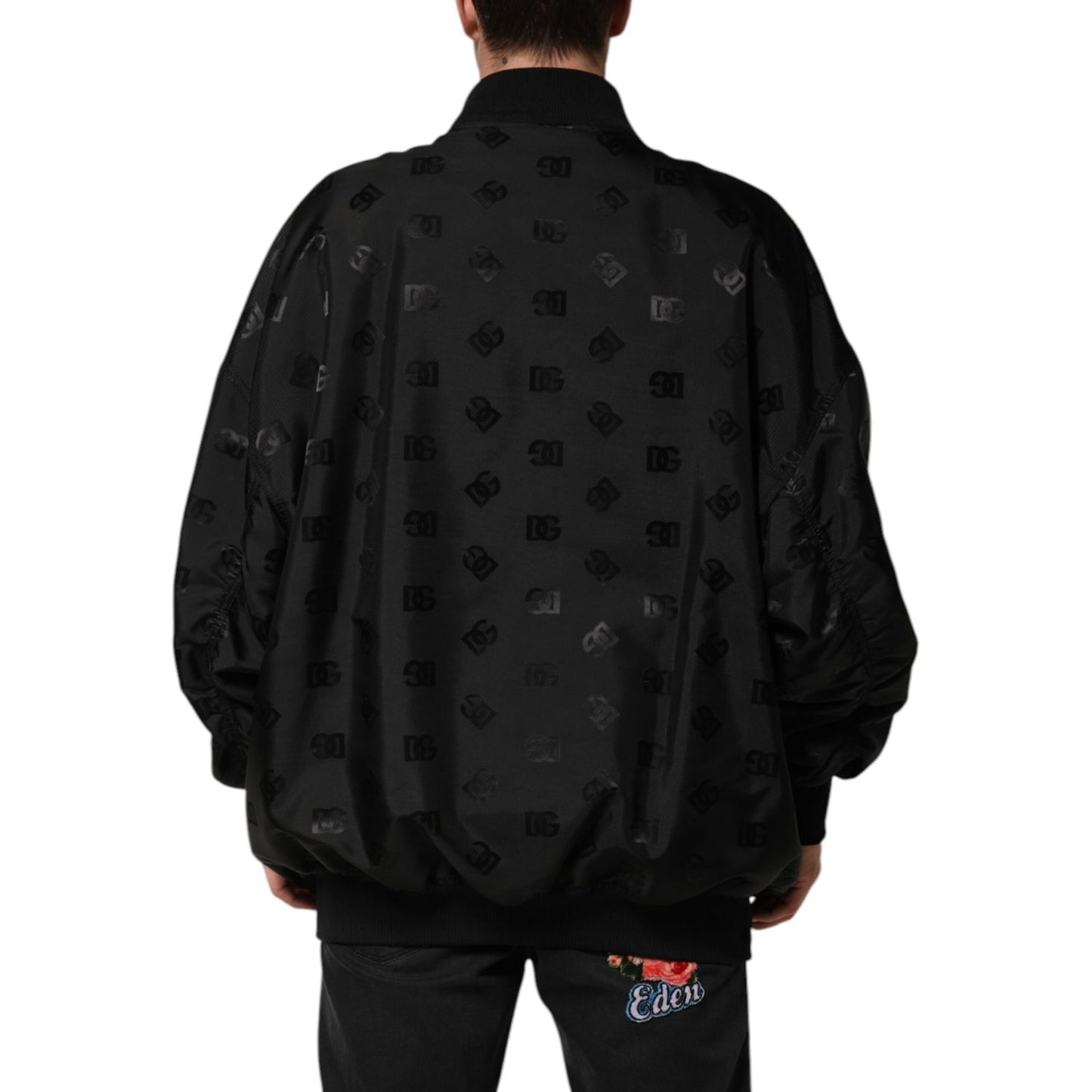 Dolce & Gabbana Black Cargo Windbraker Logo Mania Jacket